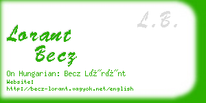 lorant becz business card